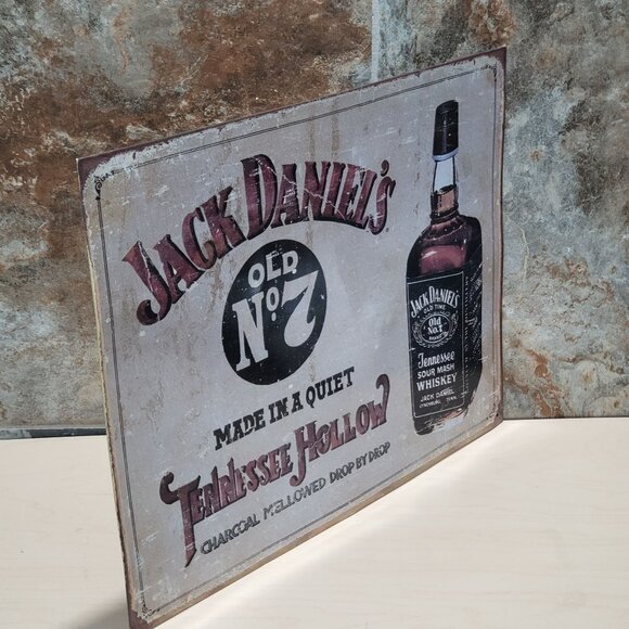 Jack Daniels Whiskey Old No 7 Bar Pub Liquor Tin Metal Sign Distressed Rustic - Picture 7 of 11